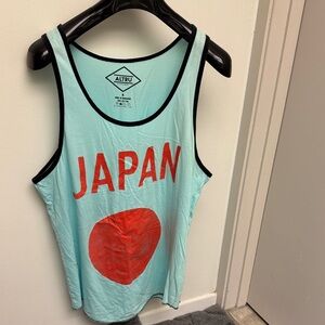 Vintage 90s Altru Light Blue Tank with Red Japan Graphic M